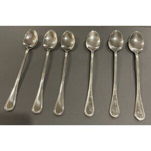 Wallace WAS159 Glossy‎ Outline 18/10 Stainless Flatware Ice Tea Spoons Set Of 6